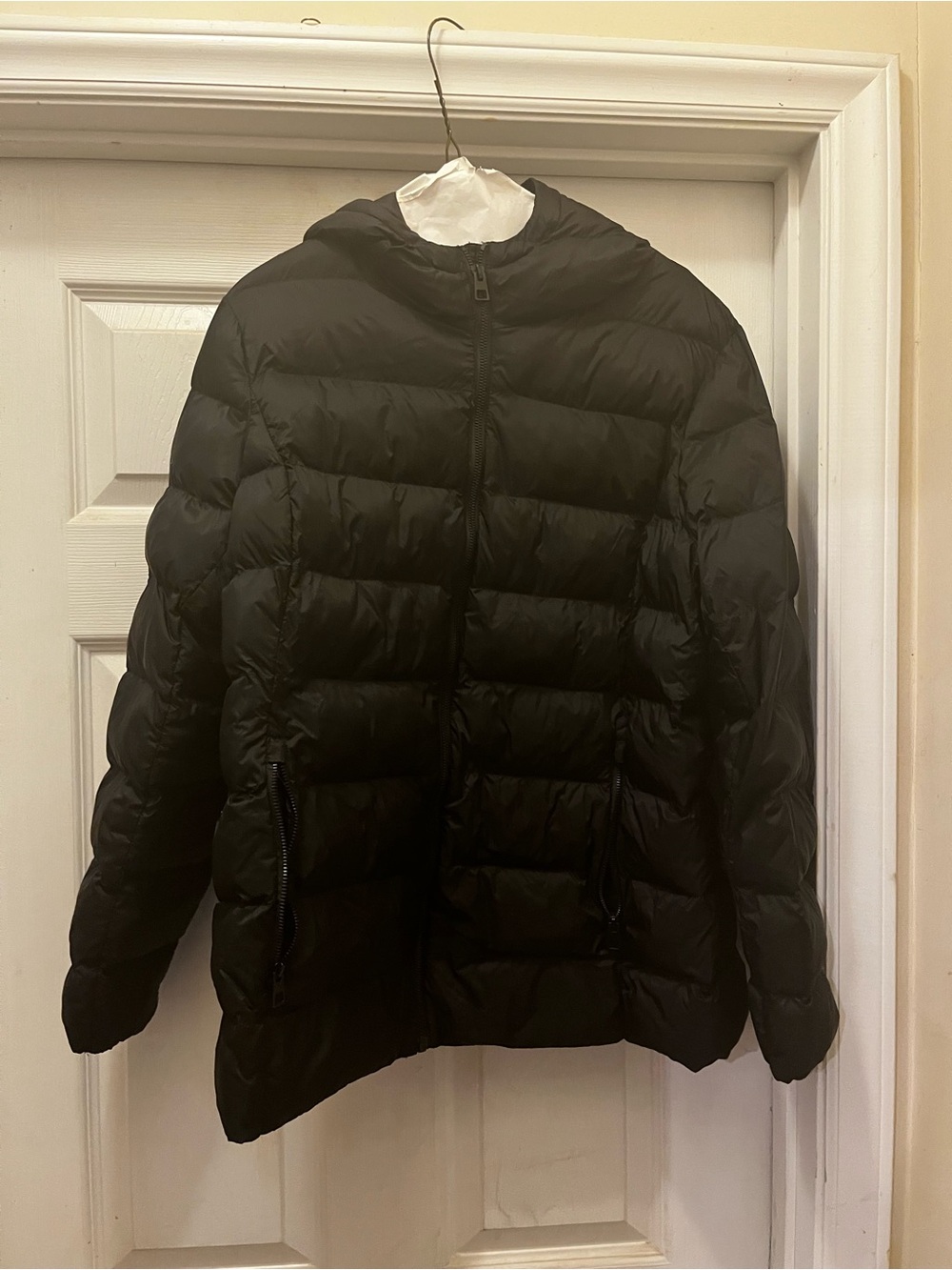 Men's Black Quilted Hooded Puffer Jacket